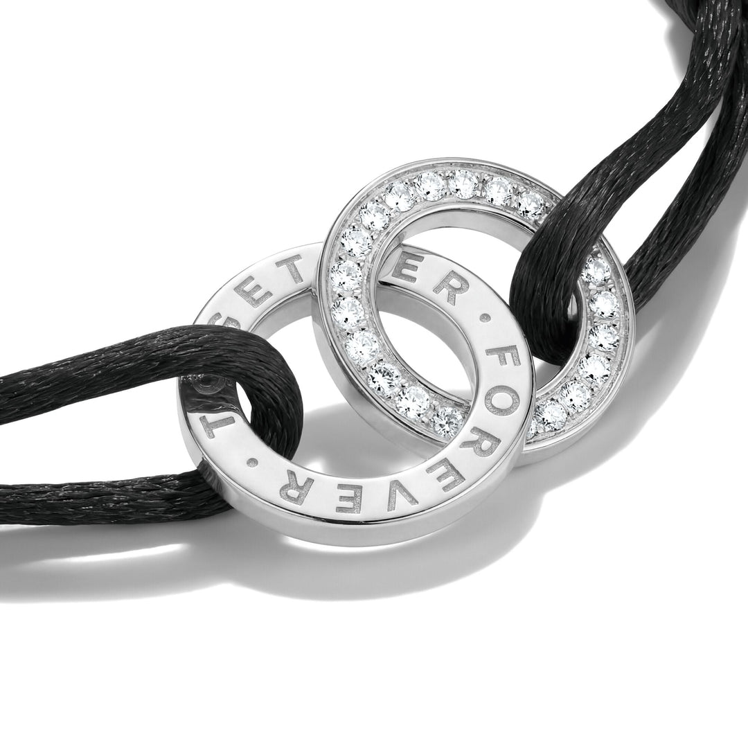 THOMAS SABO Textile bracelet Together black with zirconia TA2240BL