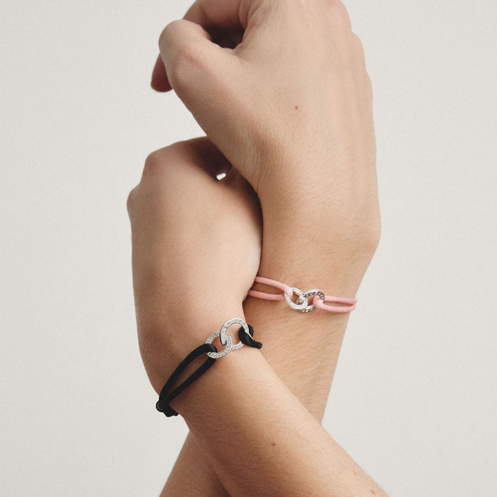 THOMAS SABO Textile bracelet Together black with zirconia TA2240BL