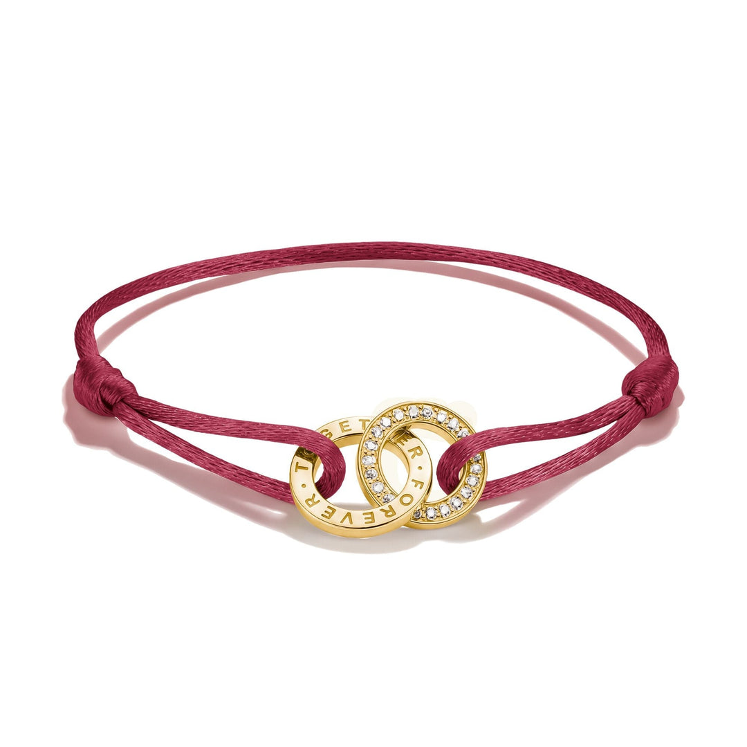 Thomas Sabo Textile bracelet Together red with zirconia TA2240MREY