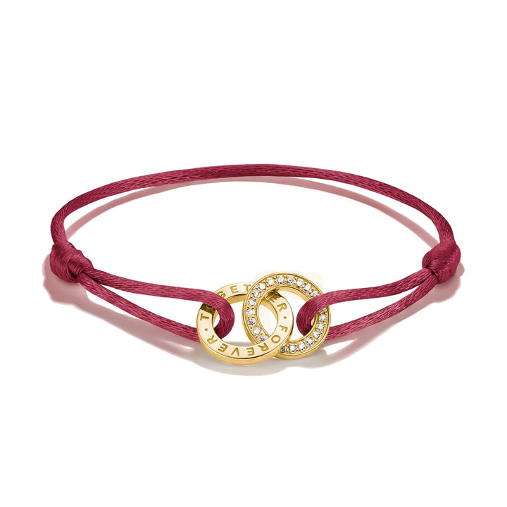 Thomas Sabo Textile bracelet Together red with zirconia TA2240MREY