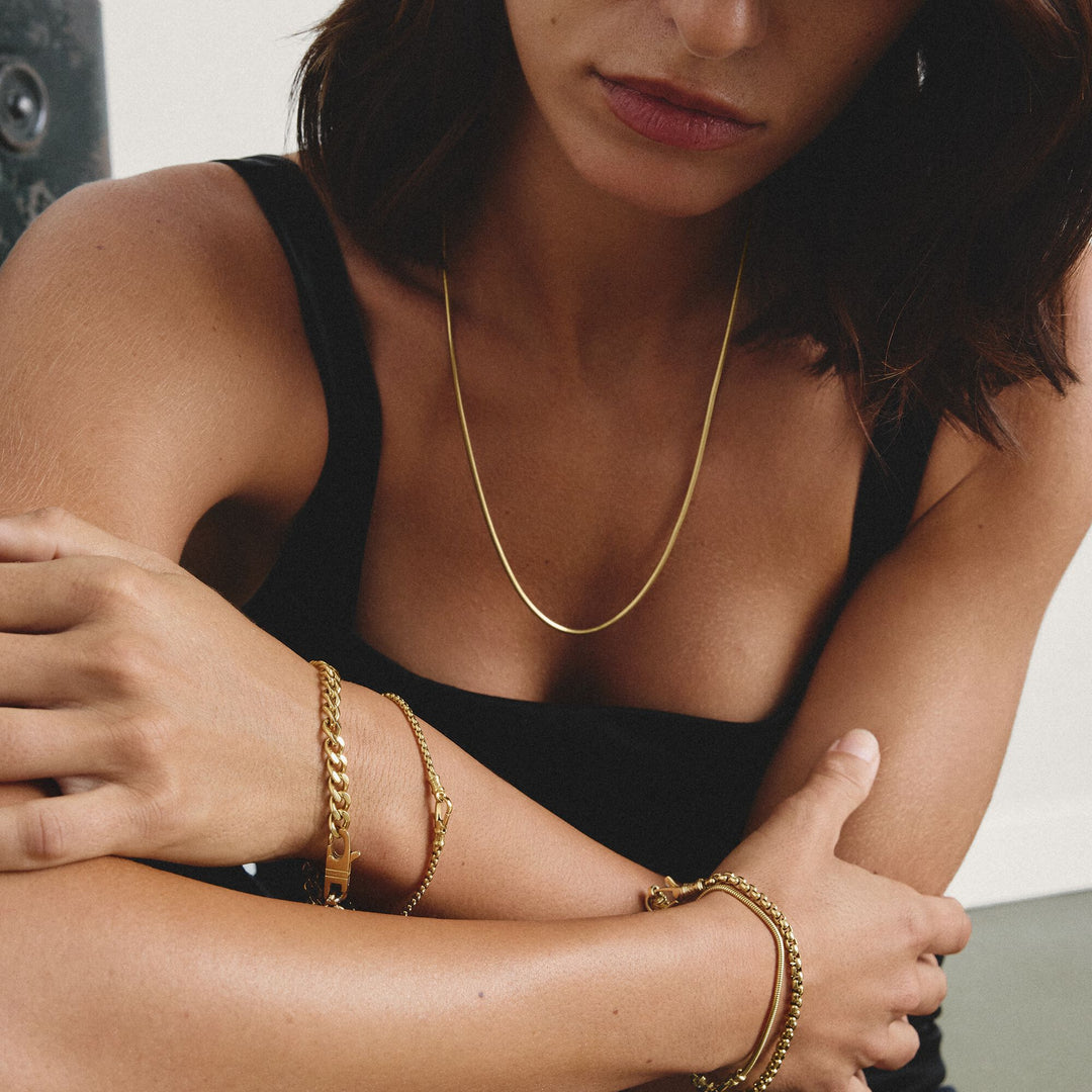 Thomas Sabo Gold-Tone Stainless Steel Box Chain Bracelet 2.7mm TA2249S