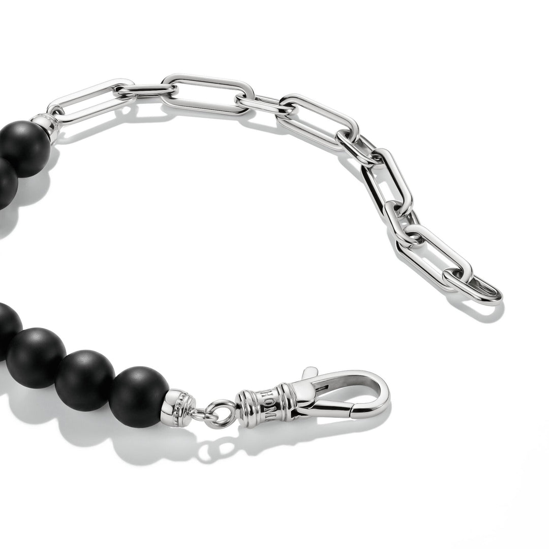 Thomas Sabo Stainless Steel Obsidian Bead Bracelet TA2254SBL