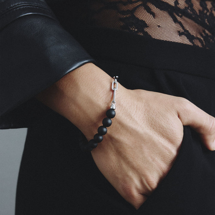 Thomas Sabo Stainless Steel Obsidian Bead Bracelet TA2254SBL