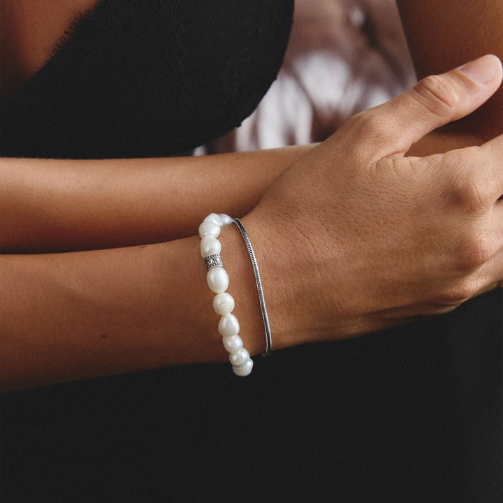 Thomas Sabo Stainless Steel Freshwater Pearl Bracelet TA2255SWH