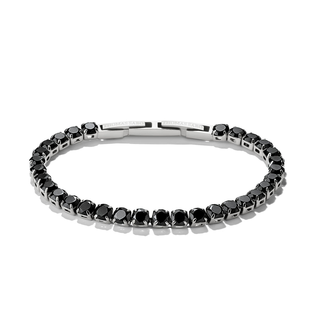 Thomas Sabo Stainless Steel Tennis Bracelet with Black Zirconia TA2259SBCZ