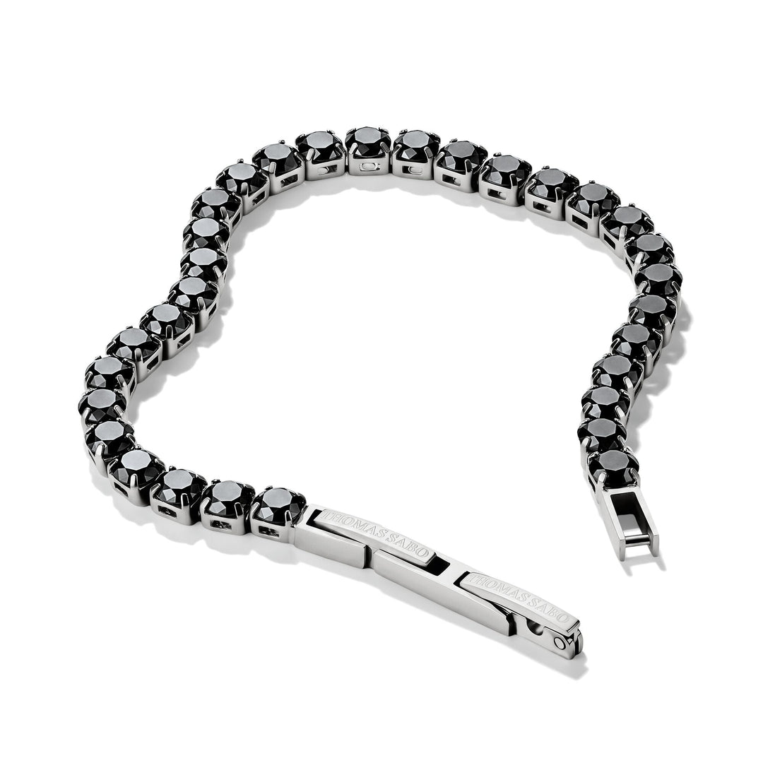 Thomas Sabo Stainless Steel Tennis Bracelet with Black Zirconia TA2259SBCZ