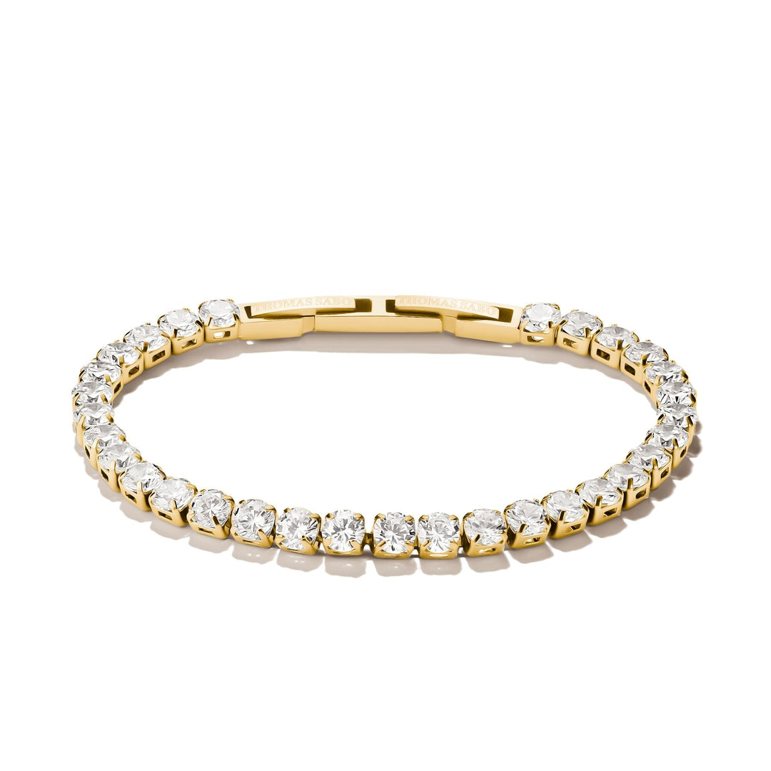 Thomas Sabo Gold-Tone Stainless Steel Tennis Bracelet with White Zirconia TA2259SY