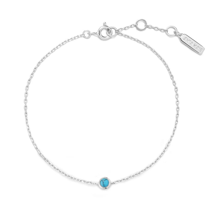 Ania Haie Silver Bezel-Set Lab-Created Turquoise Solitaire Bracelet B073-01H