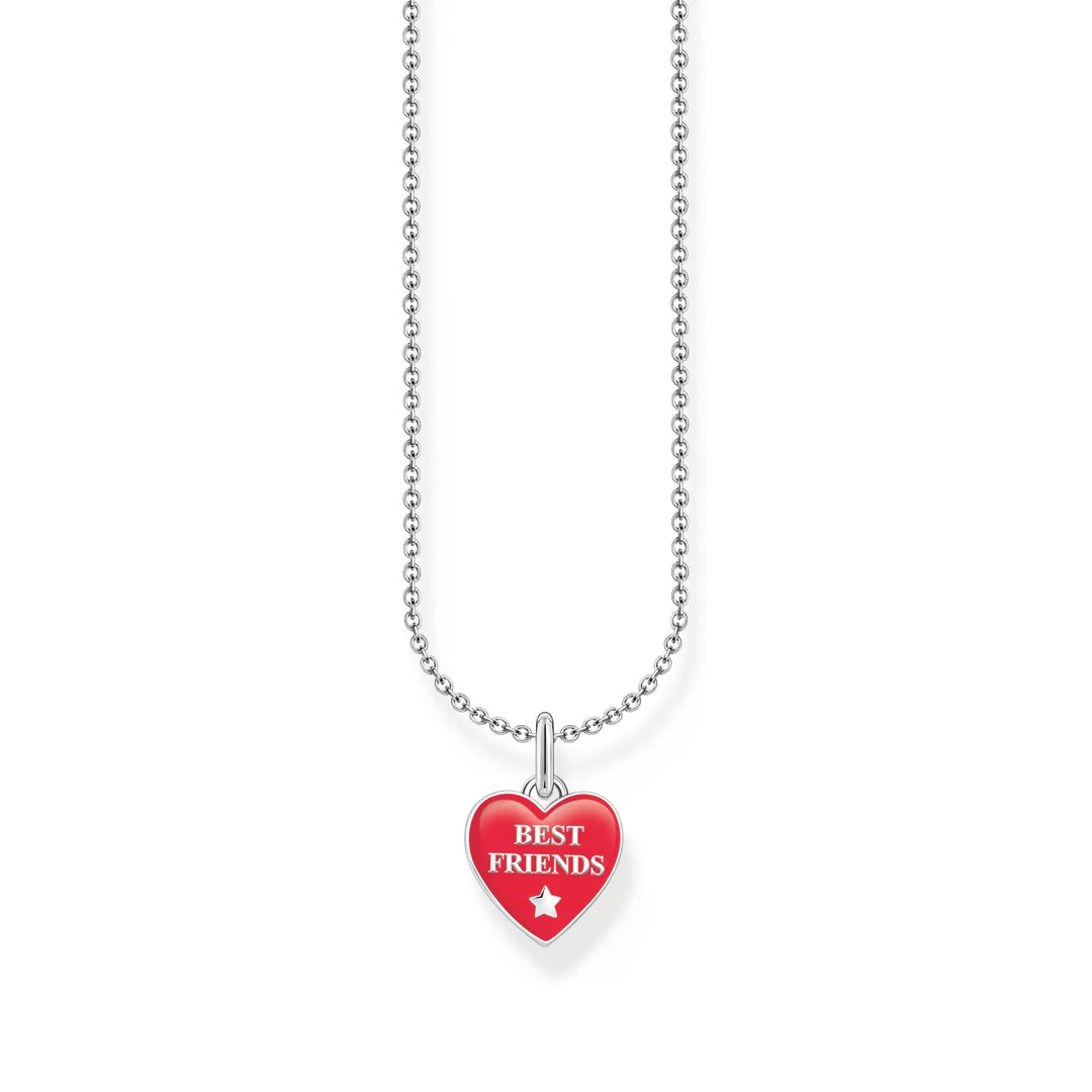 THOMAS SABO NECKLACE with Red Heart Pendant - Silver TKE2237