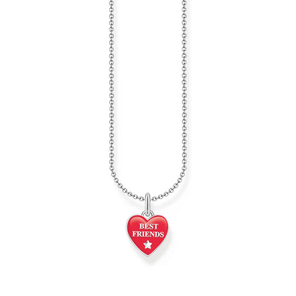 THOMAS SABO NECKLACE with Red Heart Pendant - Silver TKE2237