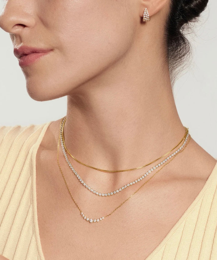 Ania Haie Gold Graduated Pavé Arc Necklace N079-02G