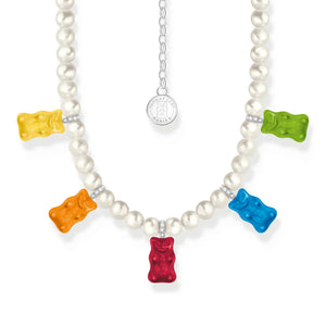 Thomas Sabo Pearl  Necklace with 5 Colourful  Goldbear TKE2208