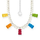 Thomas Sabo Pearl  Necklace with 5 Colourful  Goldbear TKE2208