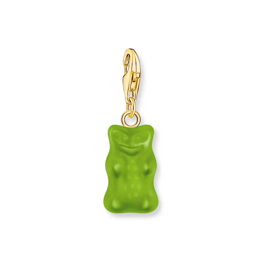 THOMAS SABO Gold-plated Charm Pendant Apple Green Gold Bear CC2192