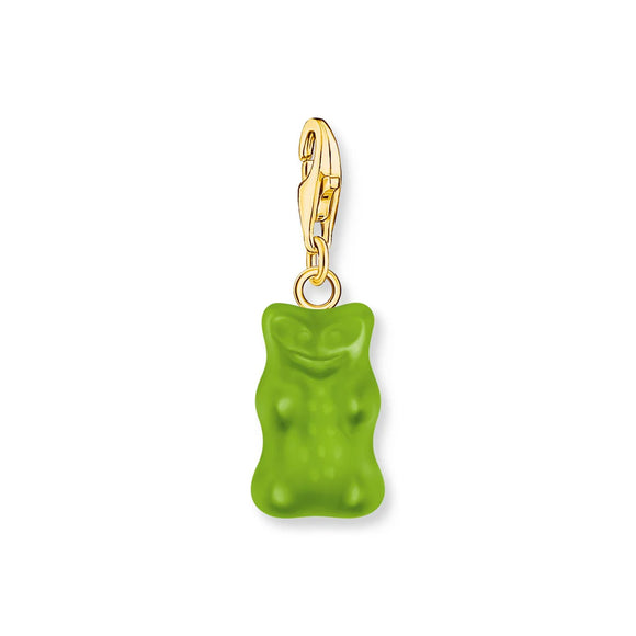 THOMAS SABO Gold-plated Charm Pendant Apple Green Gold Bear CC2192
