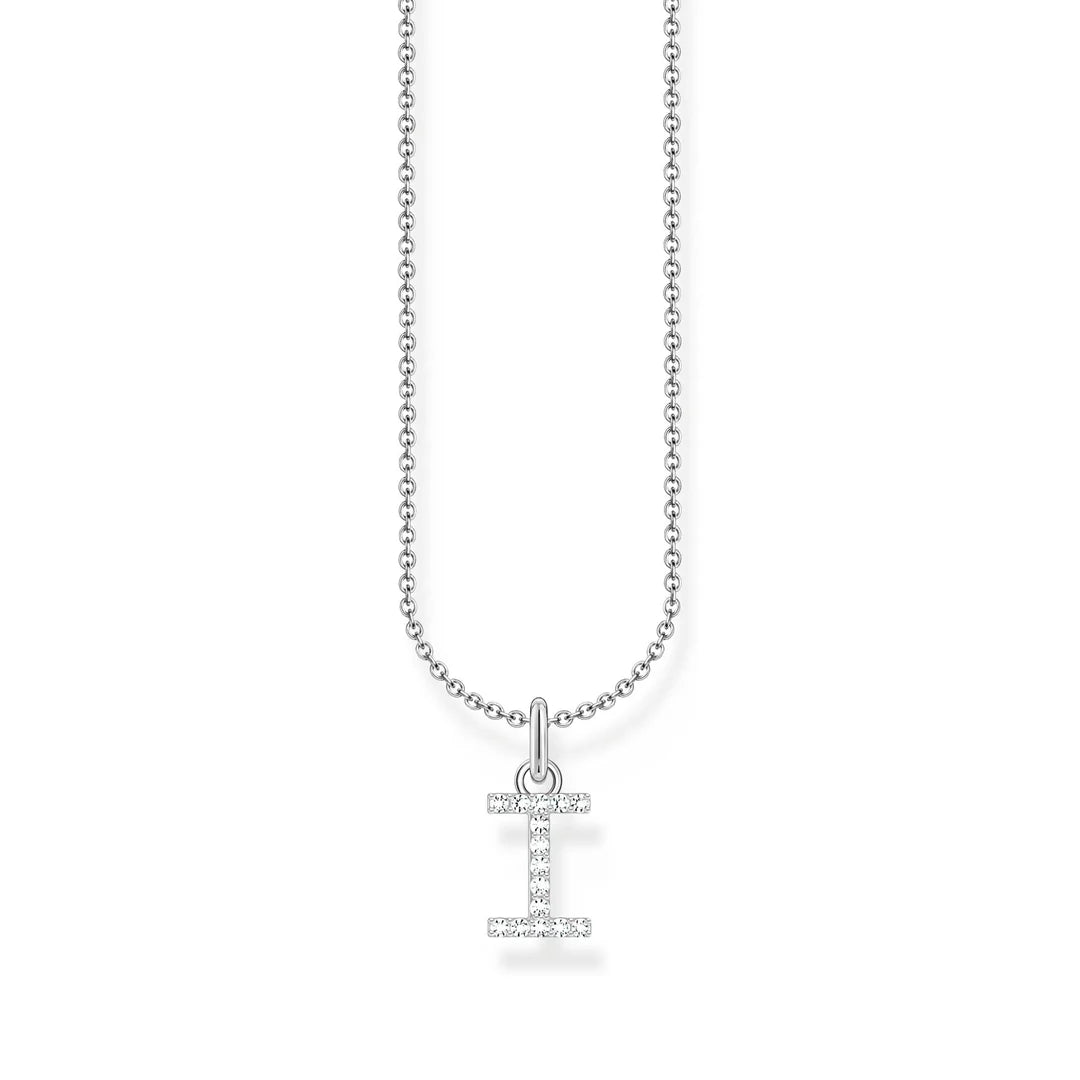 THOMAS SABO NECKLACE with Letter Pendant I and White Zirconia - SILVER TKE2248