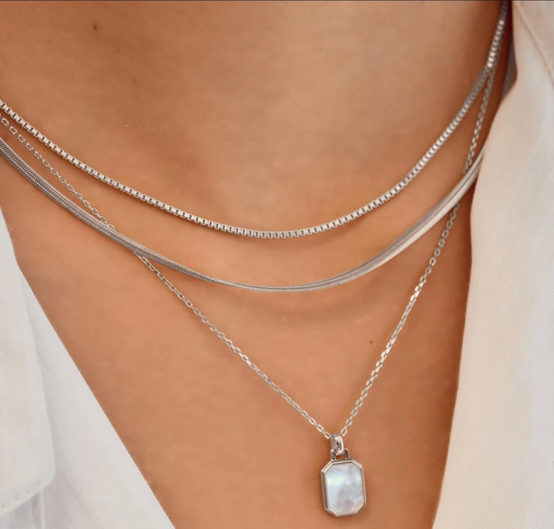 Ania Haie Silver Square Mother-of-Pearl Necklace N072-02H