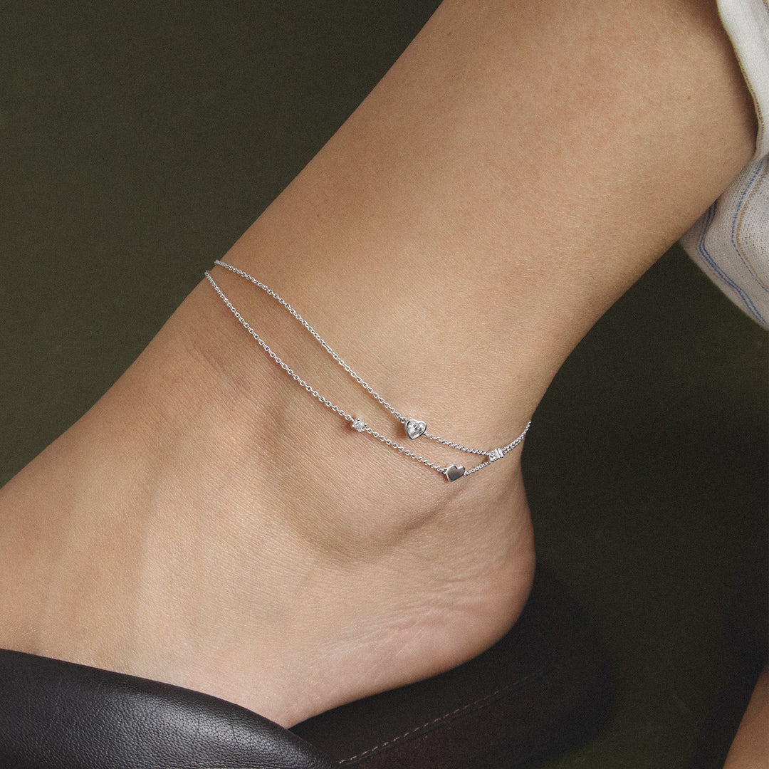 THOMAS SABO Anklet hearts with zirconia TAK0040M