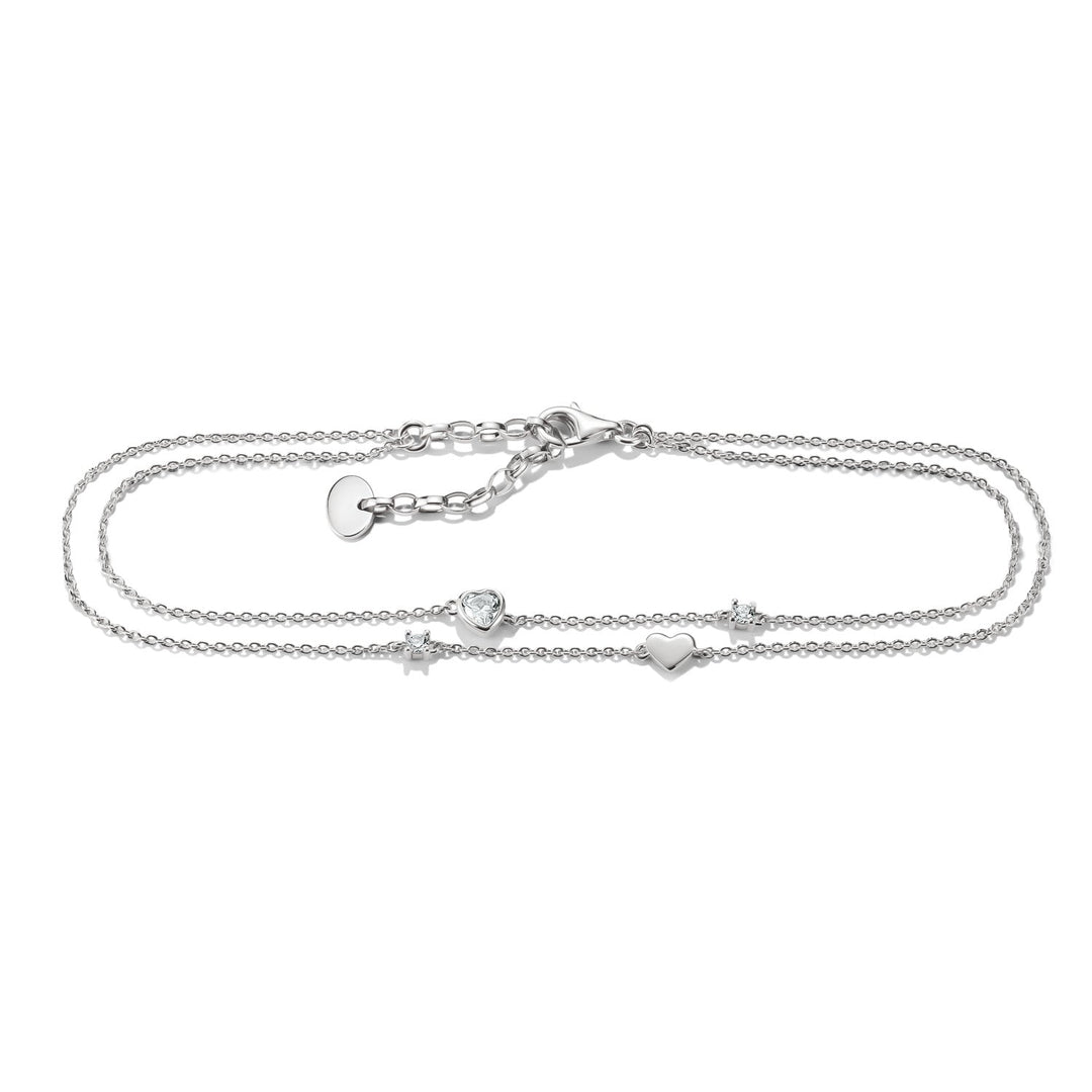 THOMAS SABO Anklet hearts with zirconia TAK0040M
