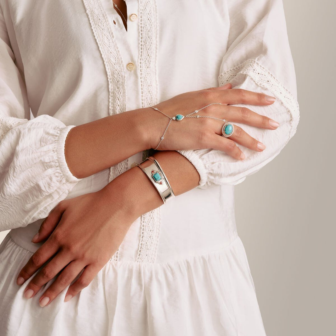 THOMAS SABO Elyndra Bangle with Turquoise Stone TAR120TU