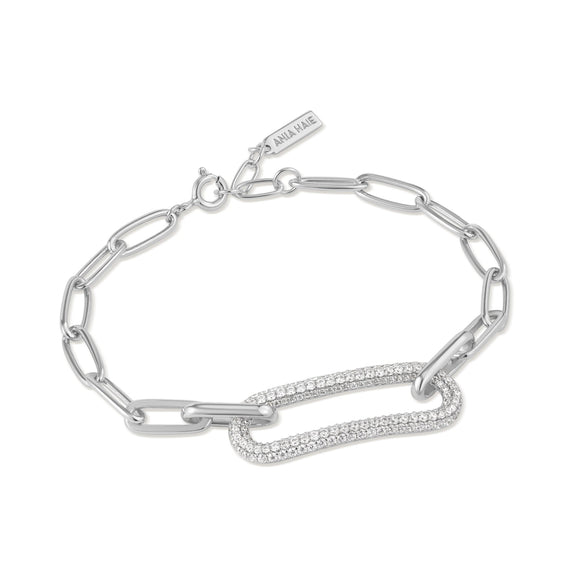 Ania Haie Silver Pave Link Bracelet B051-01H