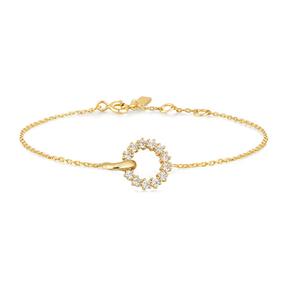 Ania Haie Gold Interlinked Circles Pave Bracelet B056-01G