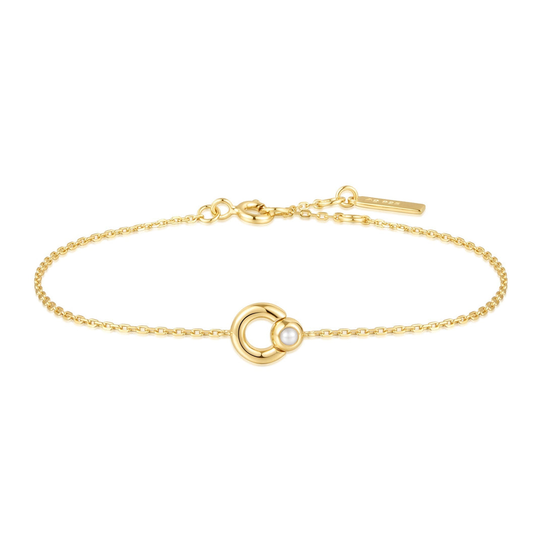 Ania Haie Gold Hoop Freshwater Pearl Bracelet B058-03G