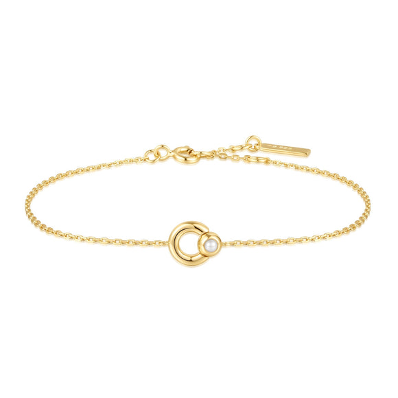 Ania Haie Gold Hoop Freshwater Pearl Bracelet B058-03G