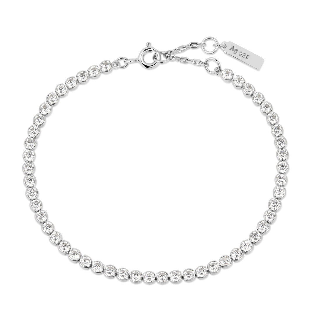 Ania Haie Silver Row Bezel Set Bracelet B058-06H