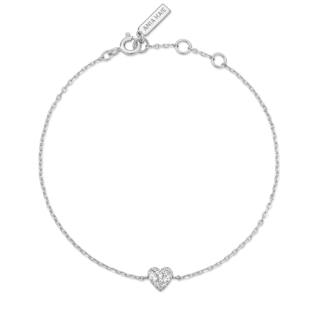 Ania Haie Silver Sweetheart Pave Bracelet