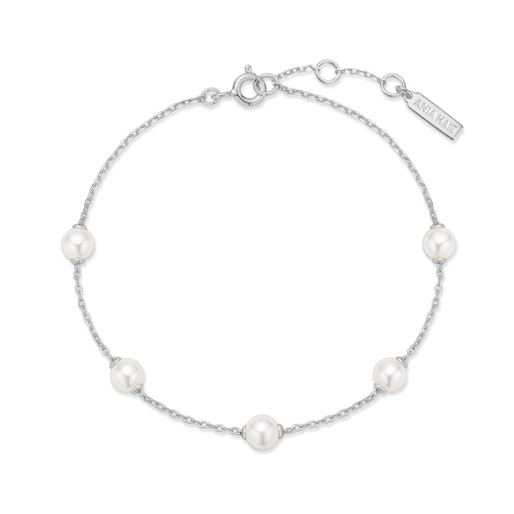 Ania Haie Silver Pearl Station Bracelet