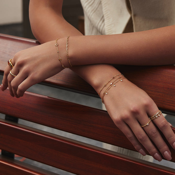 Ania Haie Gold Sparkling Triple Station Bracelet