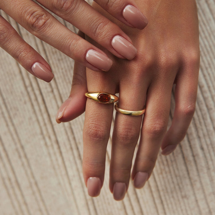 Ania Haie Gold Sculptural Gemstone Maillard Ring