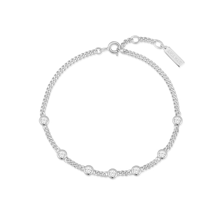 Ania Haie Silver Multi Station Round Stone Chain Bracelet