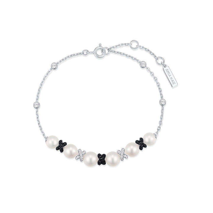 Ania Haie Two-Tone Sparkling Braided Shell Pearl Bracelet