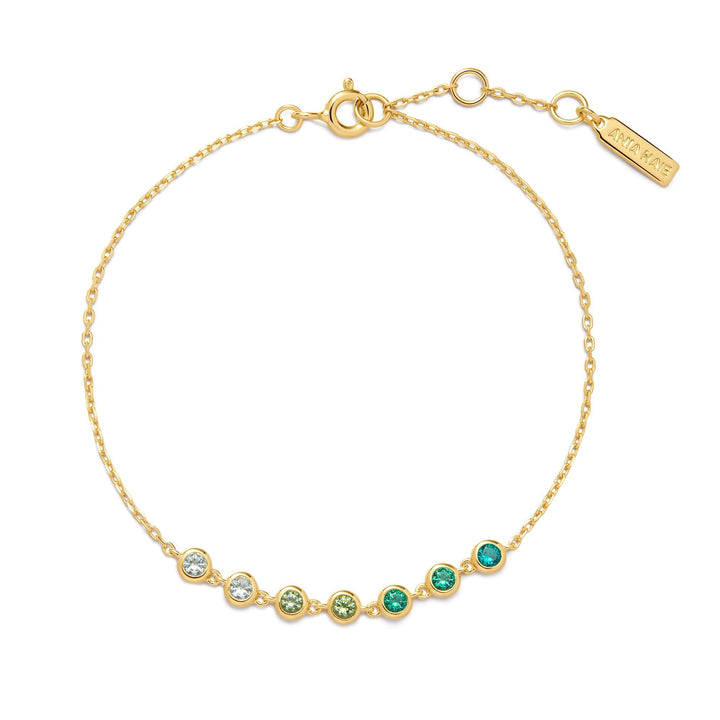 Ania Haie Gold Green Station Bracelet B073-04G