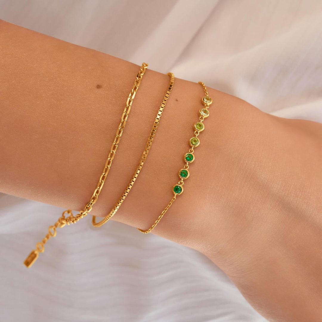 Ania Haie Gold Green Station Bracelet B073-04G