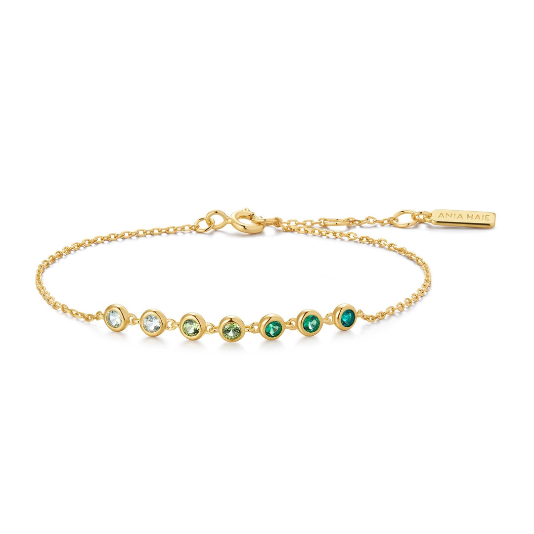 Ania Haie Gold Green Station Bracelet B073-04G