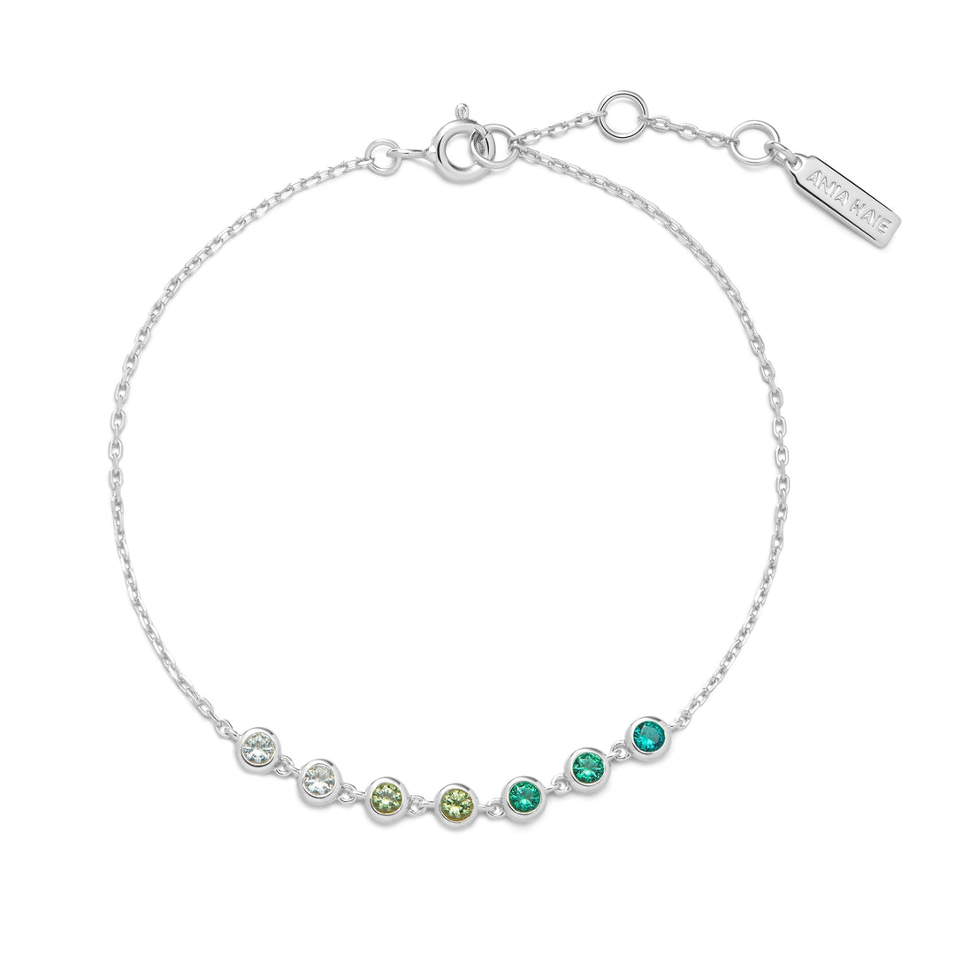 Ania Haie Silver Green Station Bracelet B073-04H
