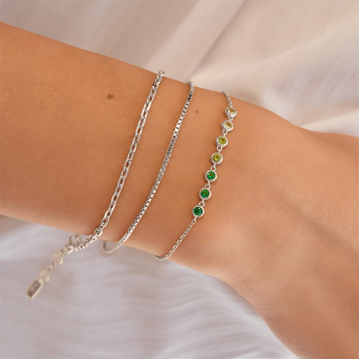 Ania Haie Silver Green Station Bracelet B073-04H