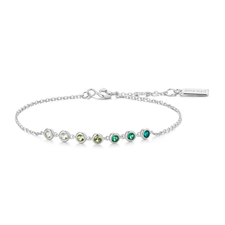 Ania Haie Silver Green Station Bracelet B073-04H