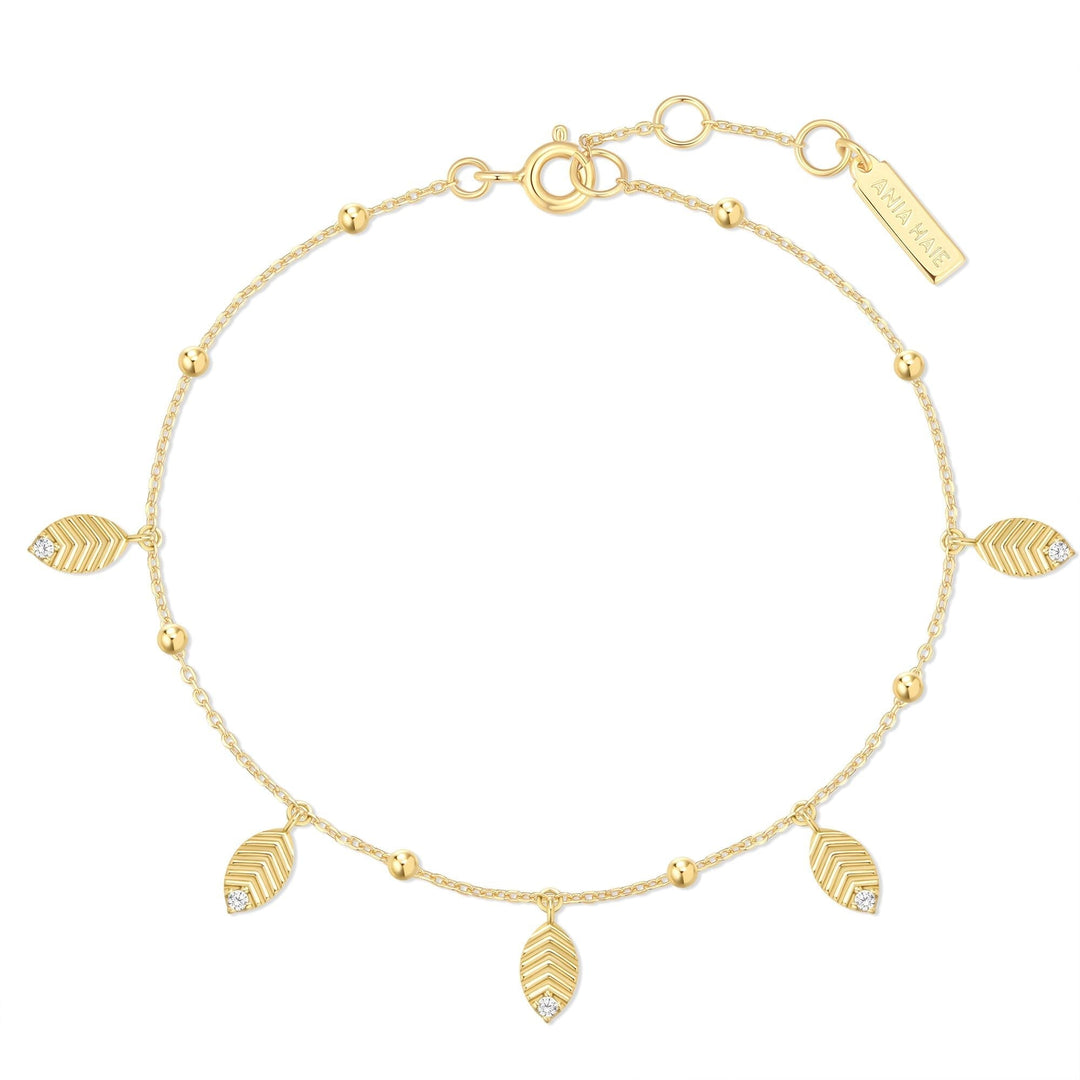 Ania Haie Gold Leaf Station Bracelet B073-05G