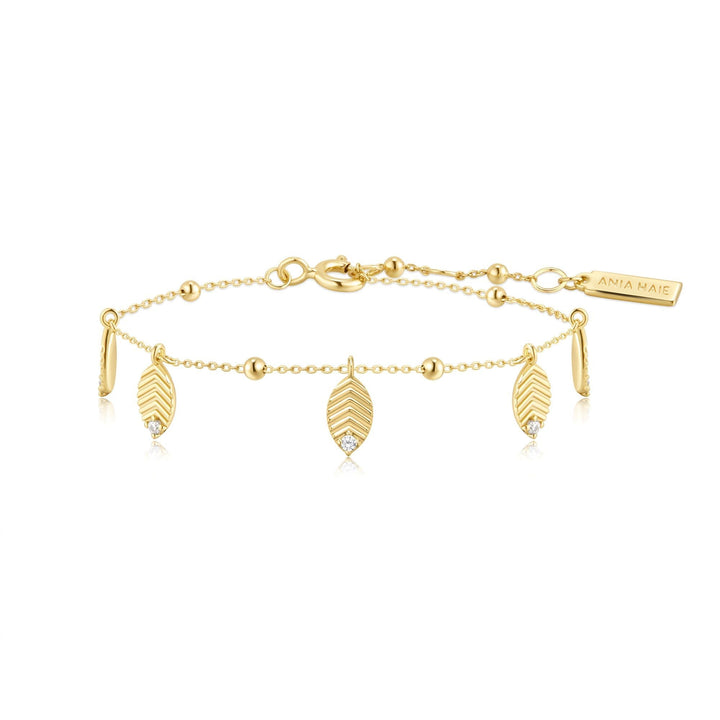 Ania Haie Gold Leaf Station Bracelet B073-05G