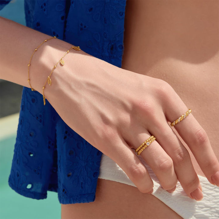 Ania Haie Gold Leaf Station Bracelet B073-05G