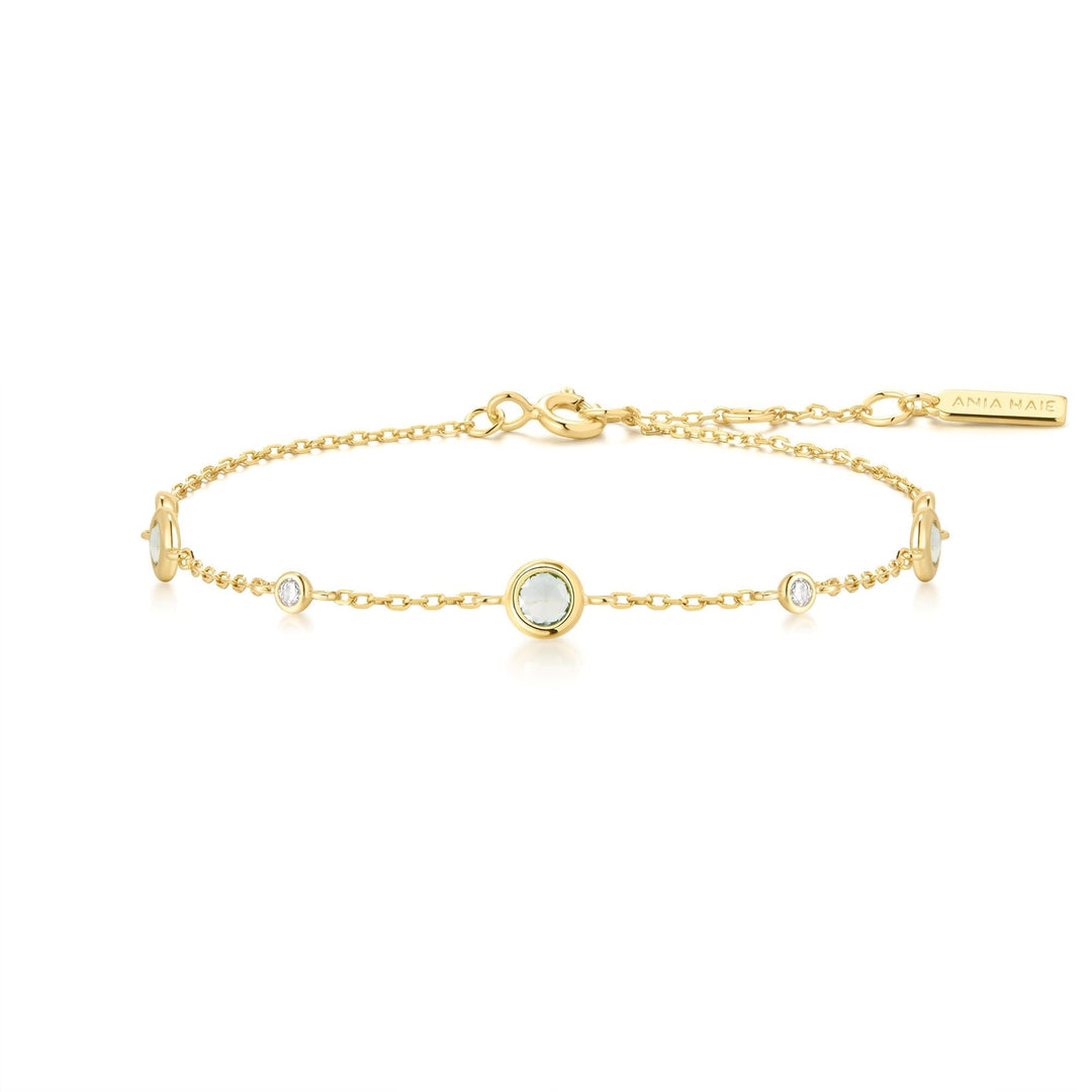 Ania Haie Gold Mint Green Station Bracelet B073-06G