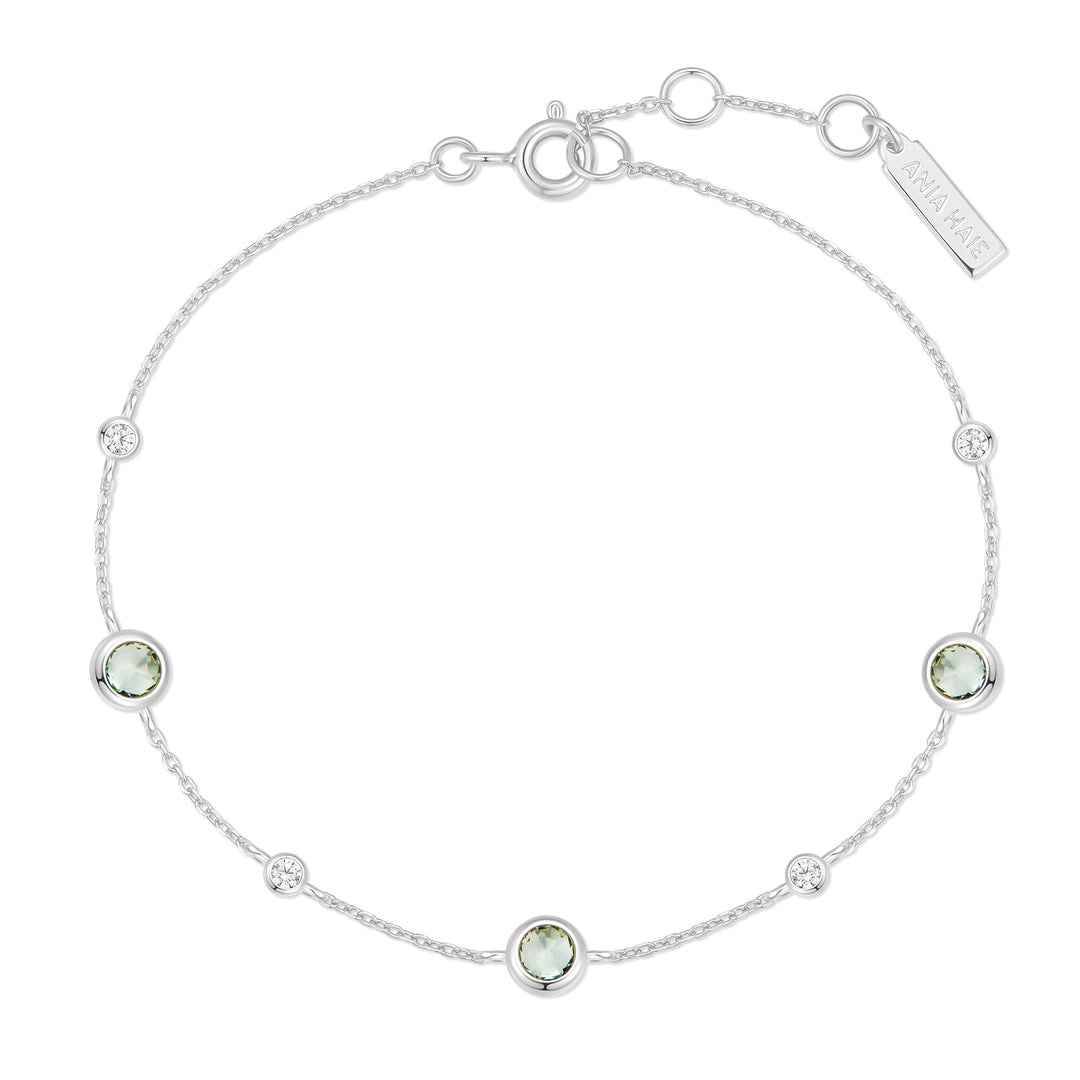 Ania Haie Silver Mint Green Station Bracelet B073-06H