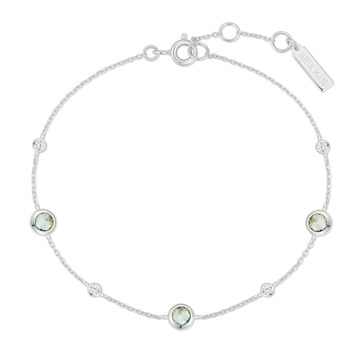 Ania Haie Silver Mint Green Station Bracelet B073-06H