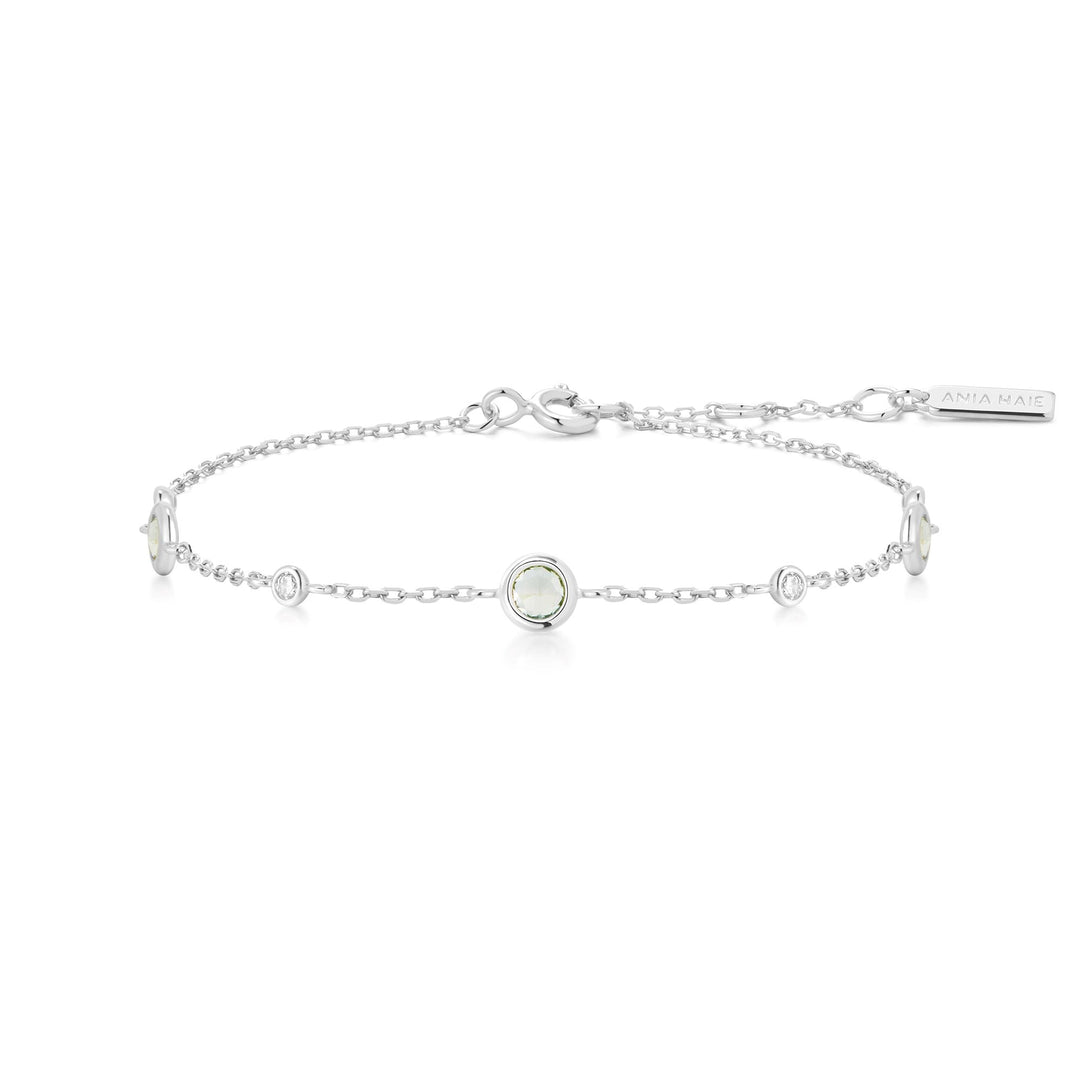 Ania Haie Silver Mint Green Station Bracelet B073-06H