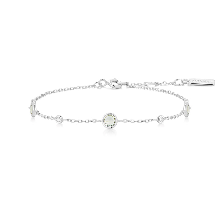 Ania Haie Silver Mint Green Station Bracelet B073-06H