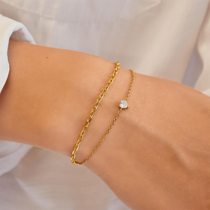 Ania Haie Gold Sparkle Heart Bracelet B074-01G